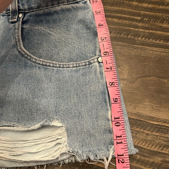 Women's Distressed Denim Shorts - Blue by Silver Tab - Picture 5 of 10